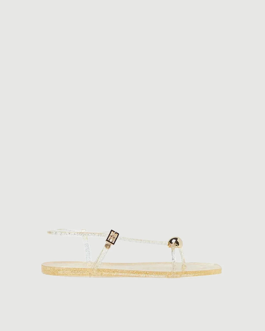 LOEFFLER RANDALL dana strappy jelly sandal champagne isolated