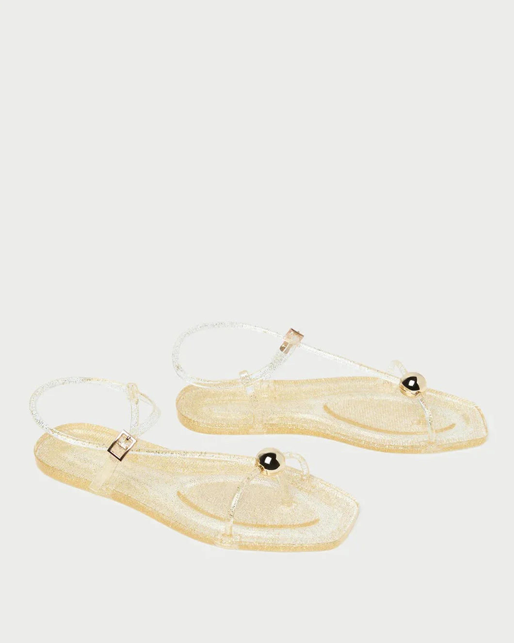 LOEFFLER RANDALL dana strappy jelly sandal champagne side