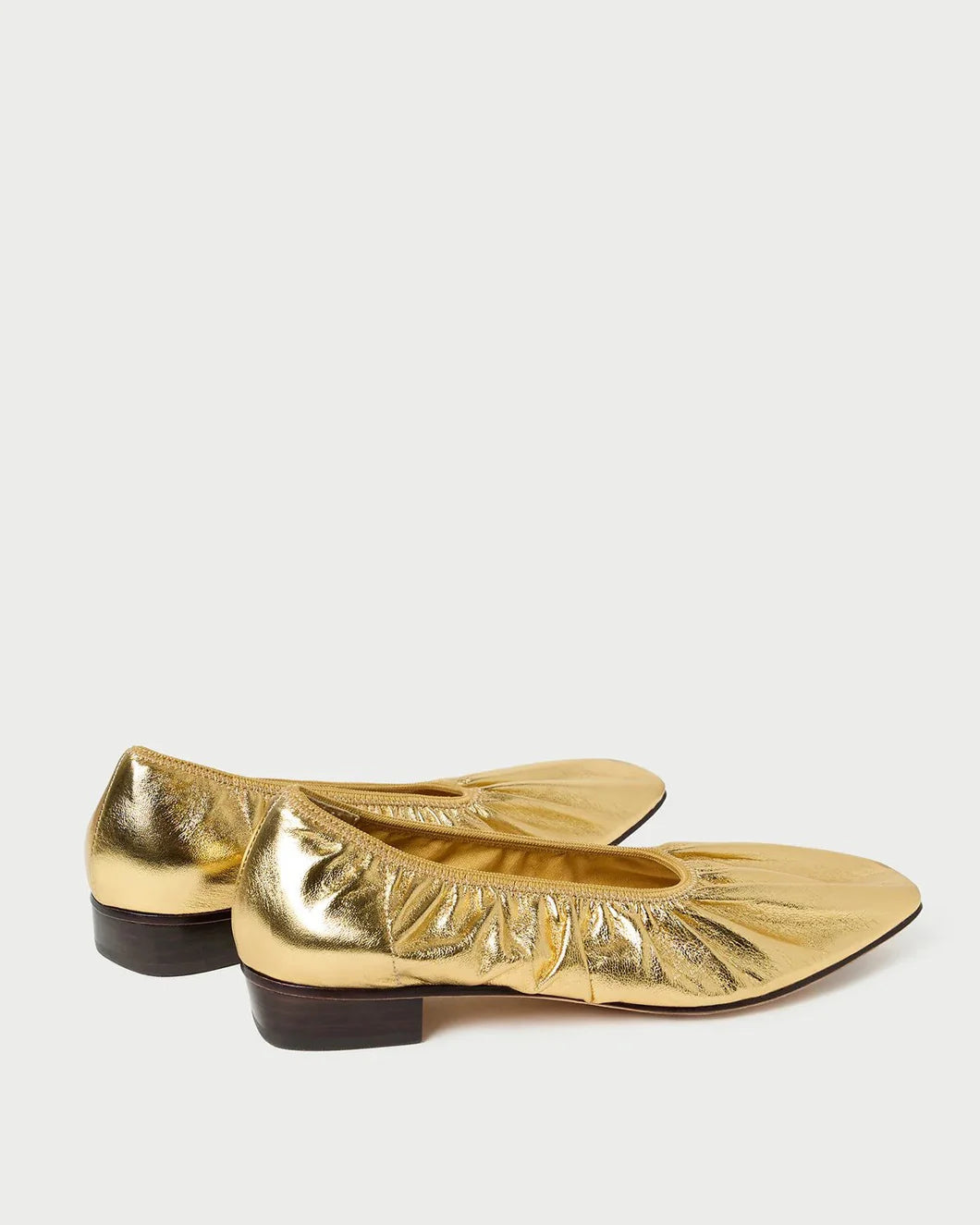 Loeffler Randall tove leather ballet flat gold back