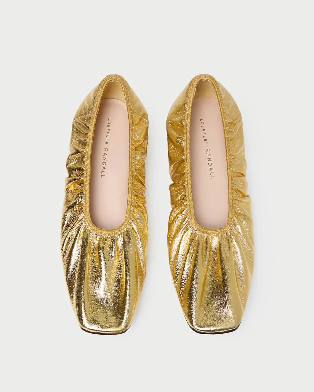 Loeffler Randall tove leather ballet flat gold top