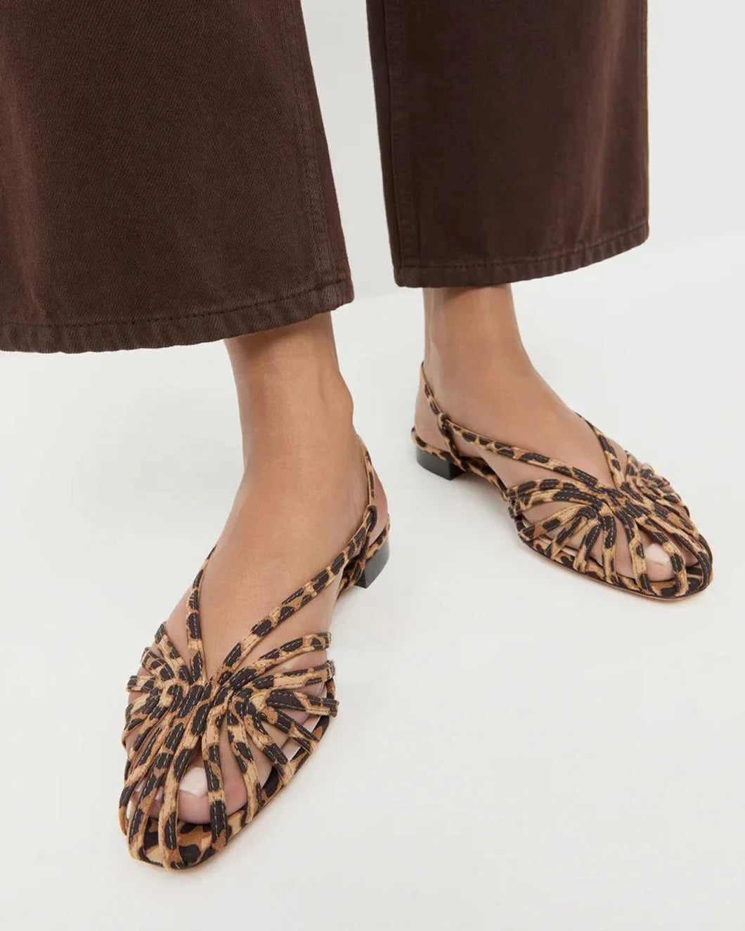 LOEFFLER RANDALL Devon Slingback Sandal leopard on figure front