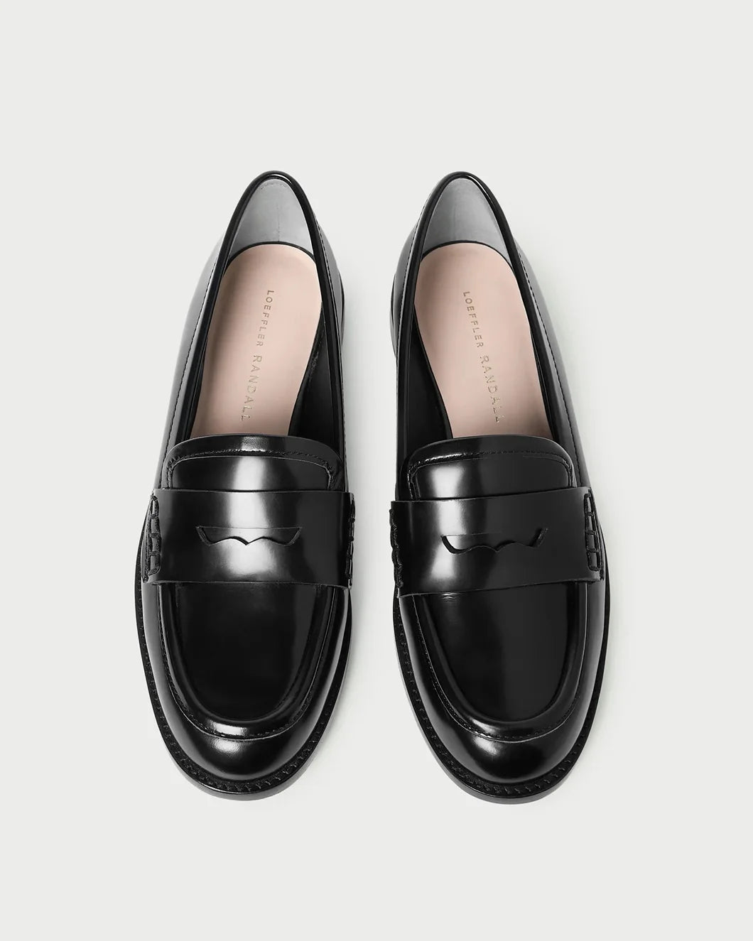 LOEFFLER RANDALL Rachel Black Leather Loafer front
