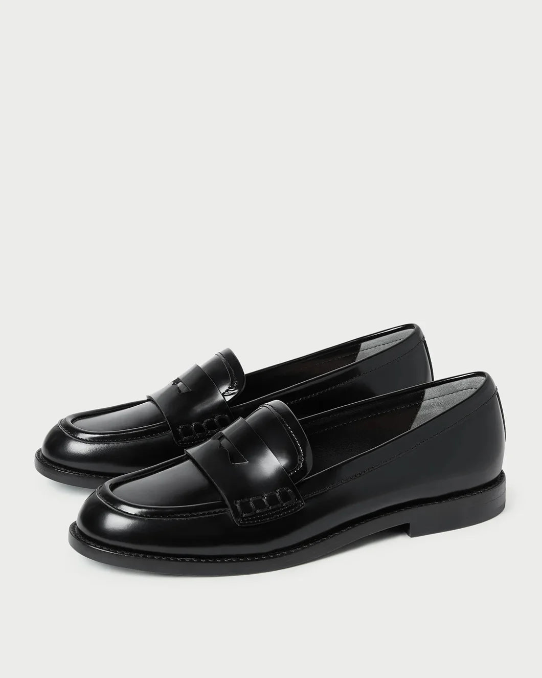 LOEFFLER RANDALL Rachel Black Leather Loafer side