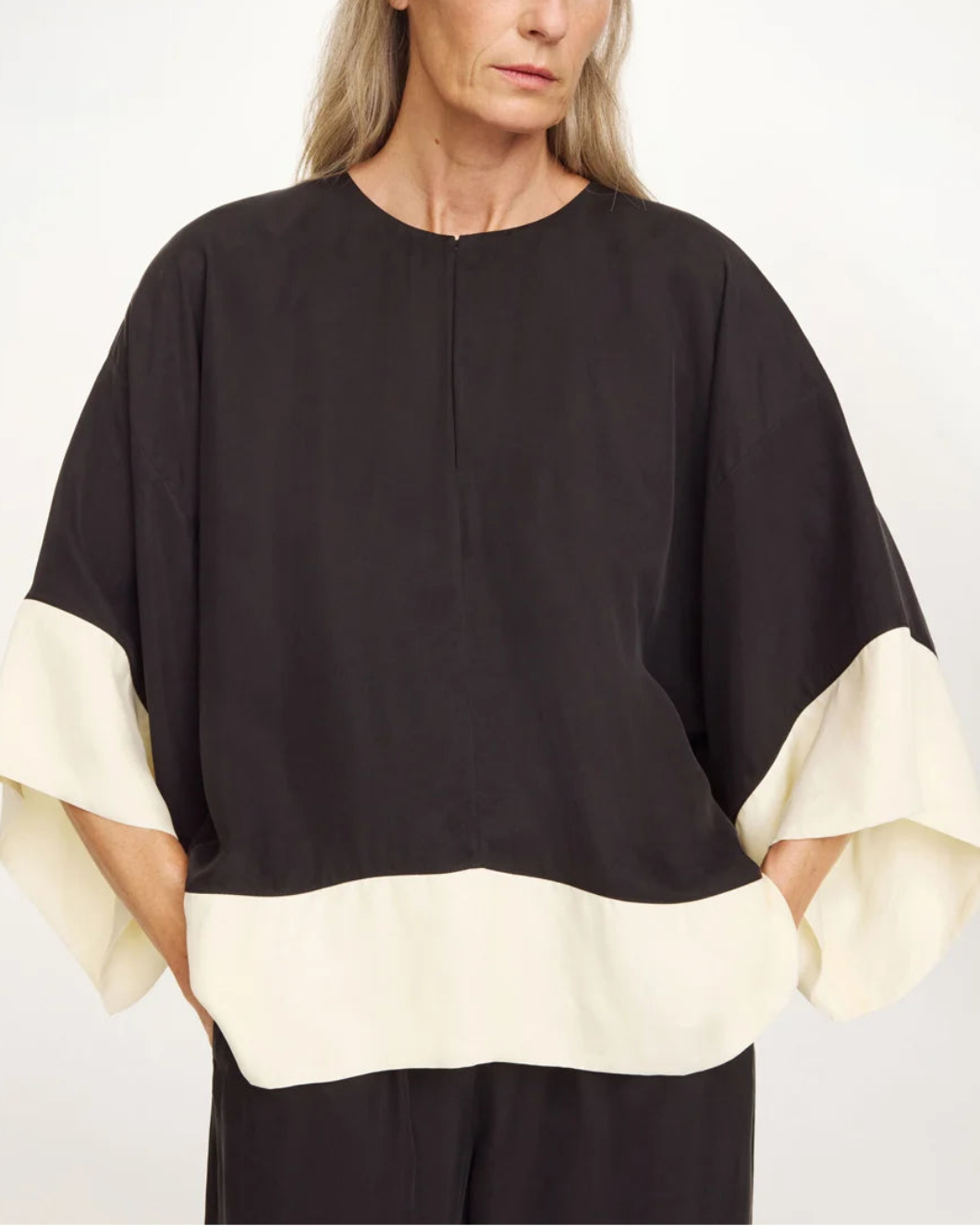 MALENE BIRGER Cicie Blouse black white front 1