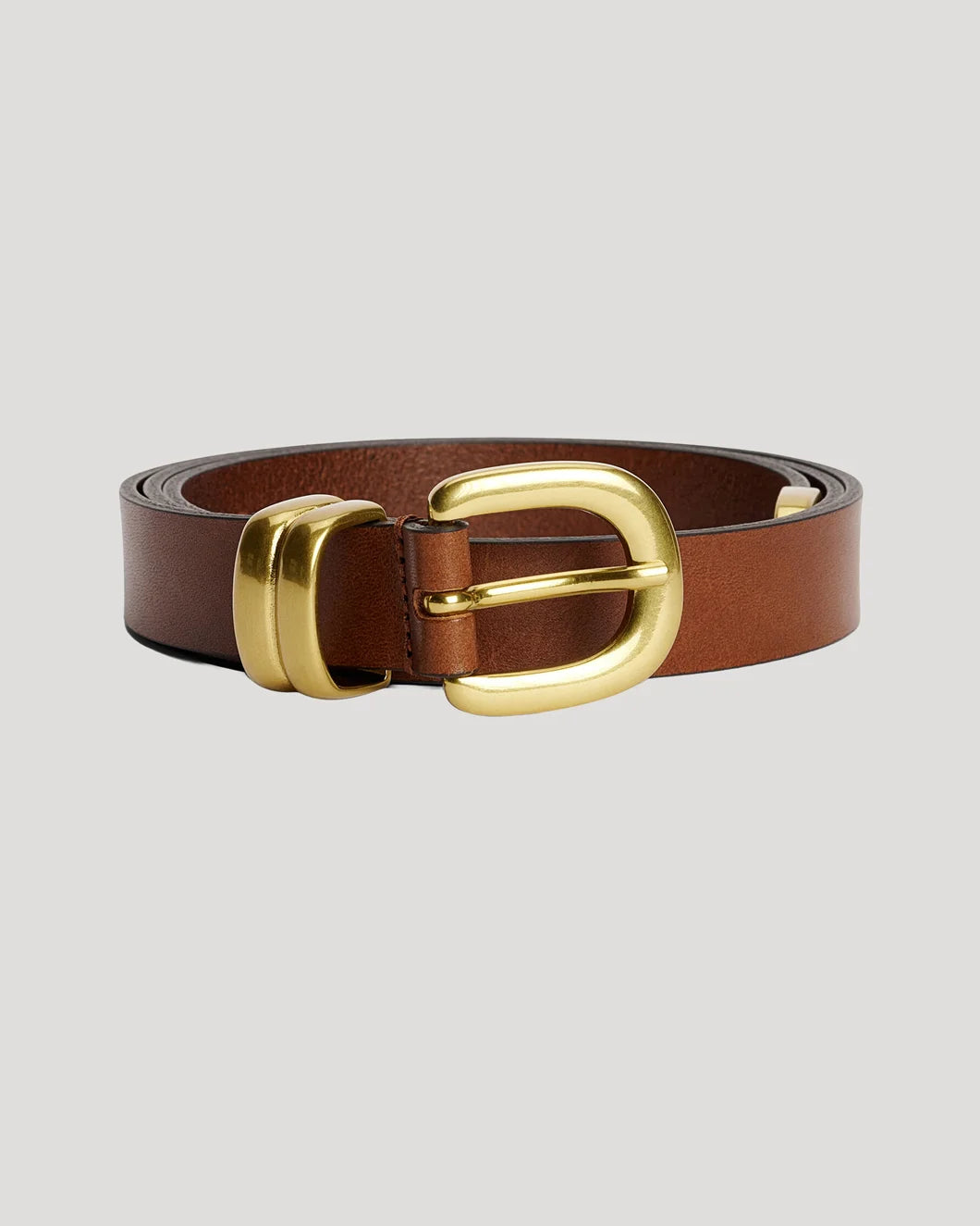 MALENE BIRGER Zoilo leather belt dark brown isolated