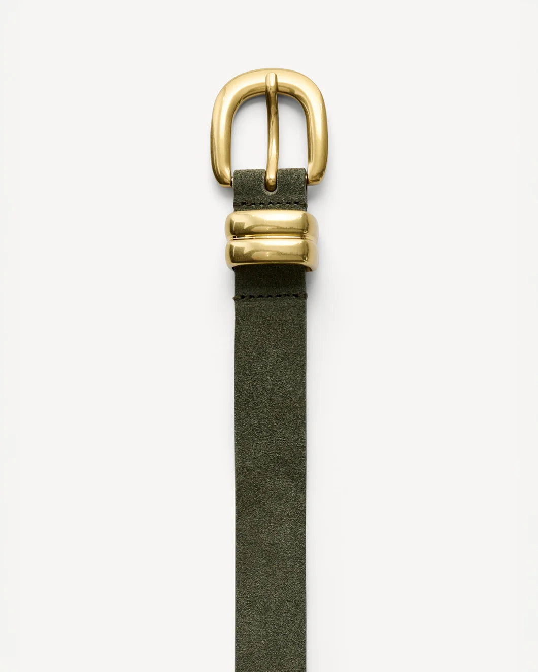 MALENE BIRGER Zoilo suede belt deep lichen green front 