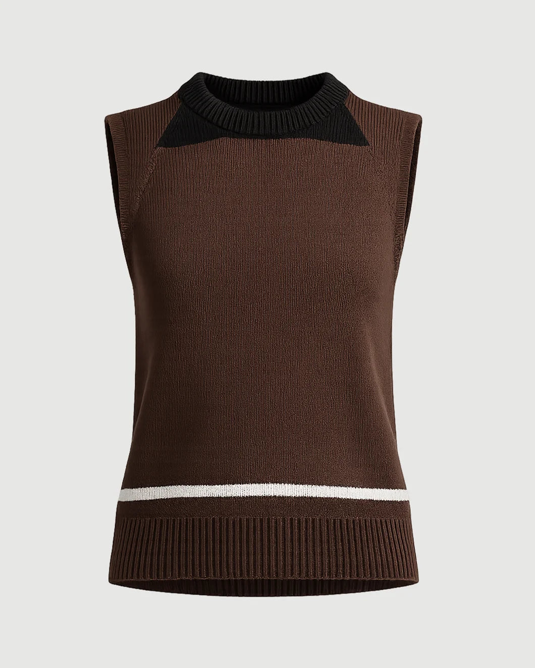 MARNI Compact Cotton Sleeveless Crewneck chestnut isolated