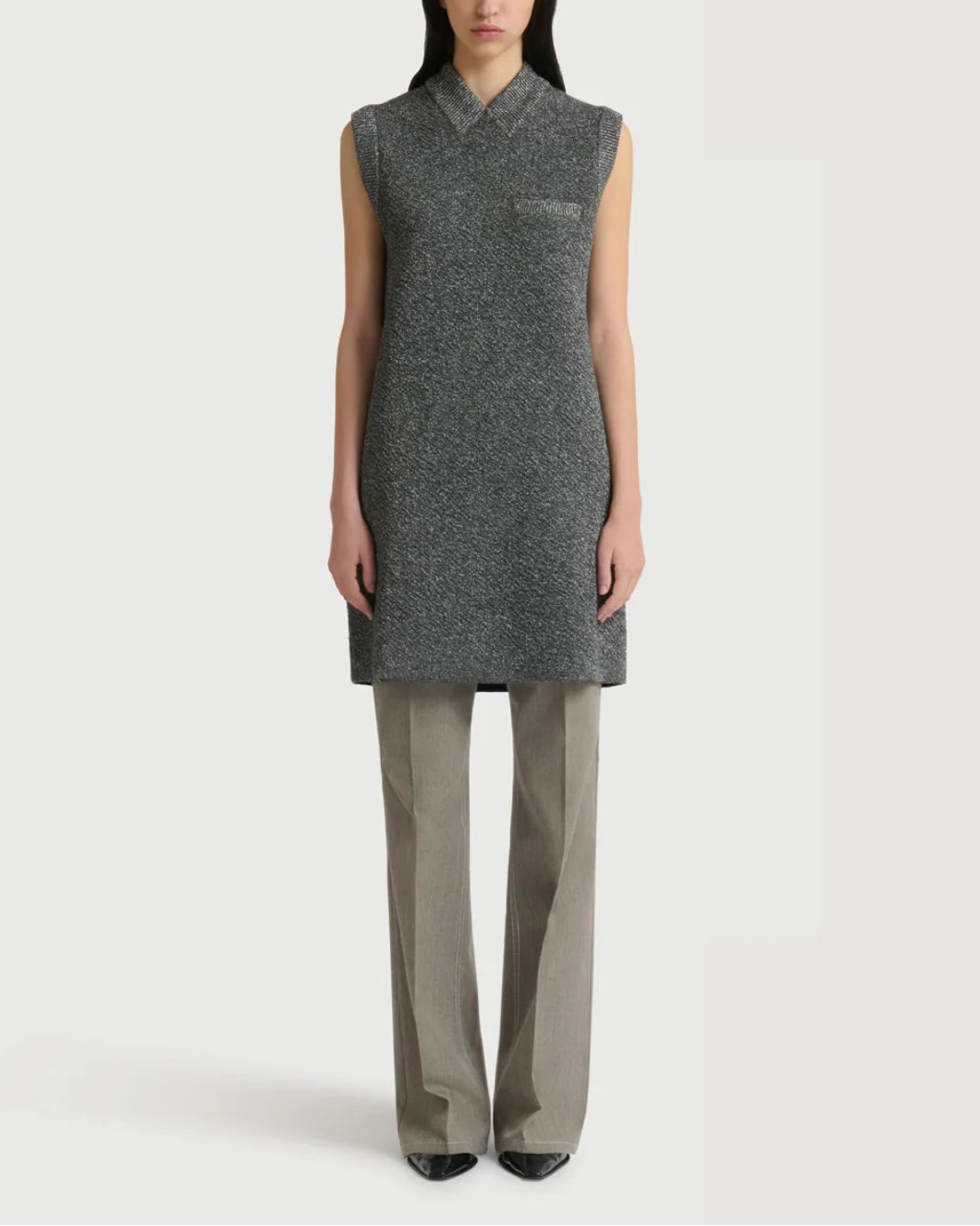 MARNI Sleevless wool / lurex dress on figure front 