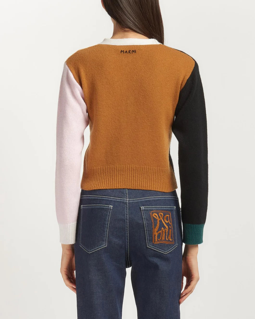 MARNI cashmere color block stage 5 lava on figure back