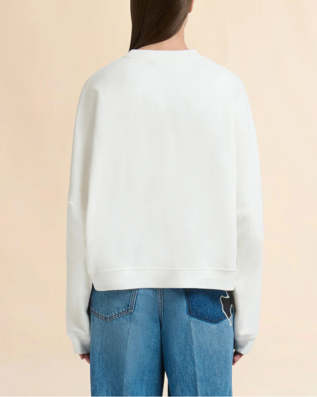 MARNI cotton sweatshirt tulip print white on figure back