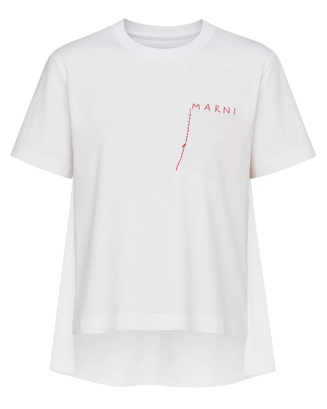 Marni pocket logo t shirt white front isolated