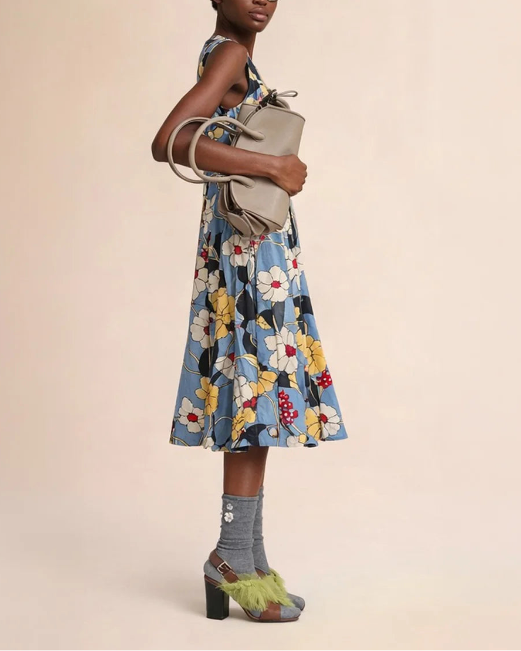 MARNI printed melodia flowers poplin sky on figure side