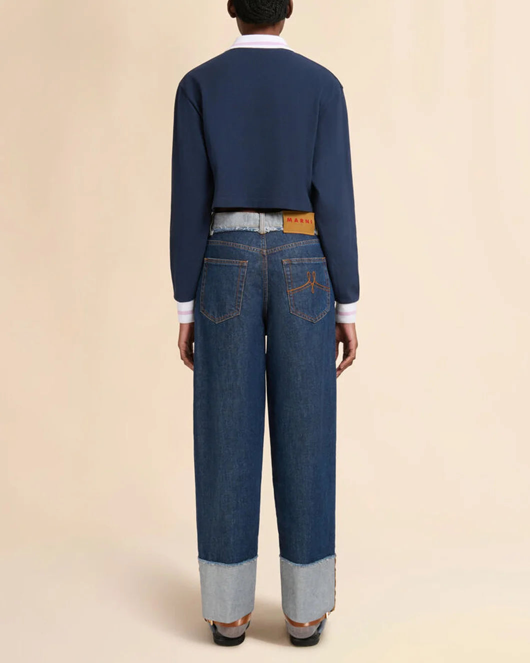 MARNI Blue Denim Inside-Out Jeans Blublack OnFig Back