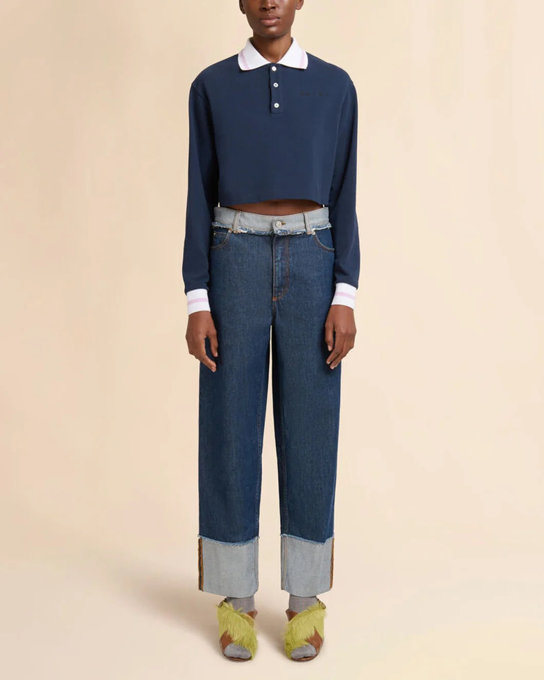 MARNI Blue Denim Inside-Out Jeans Blublack OnFig Front