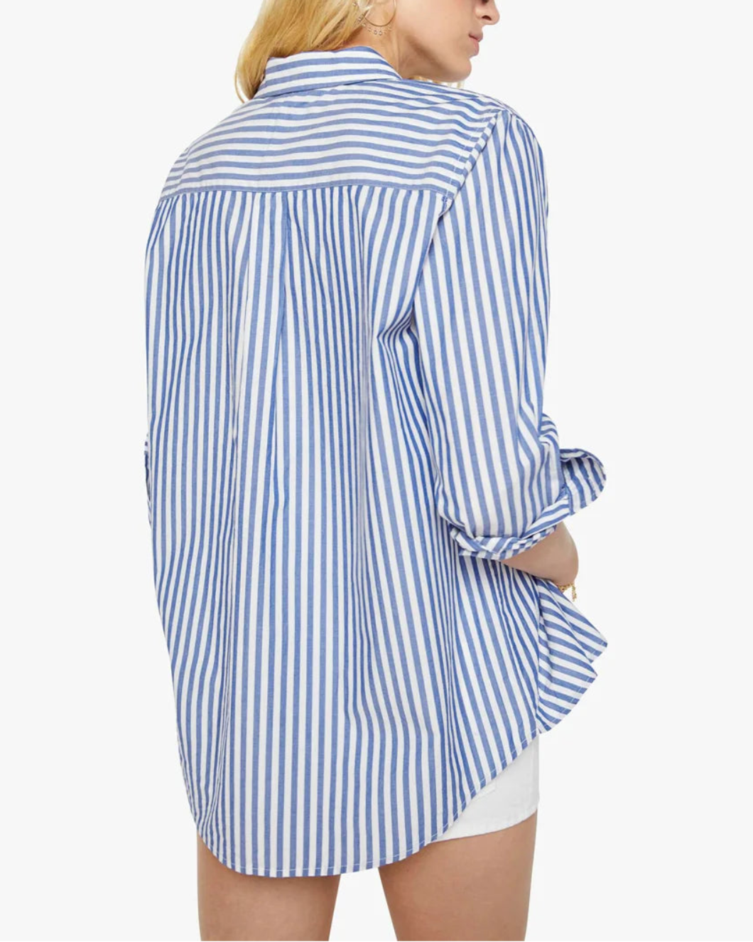 MOTHER The Bestie white/blue stripes on figure bcak
