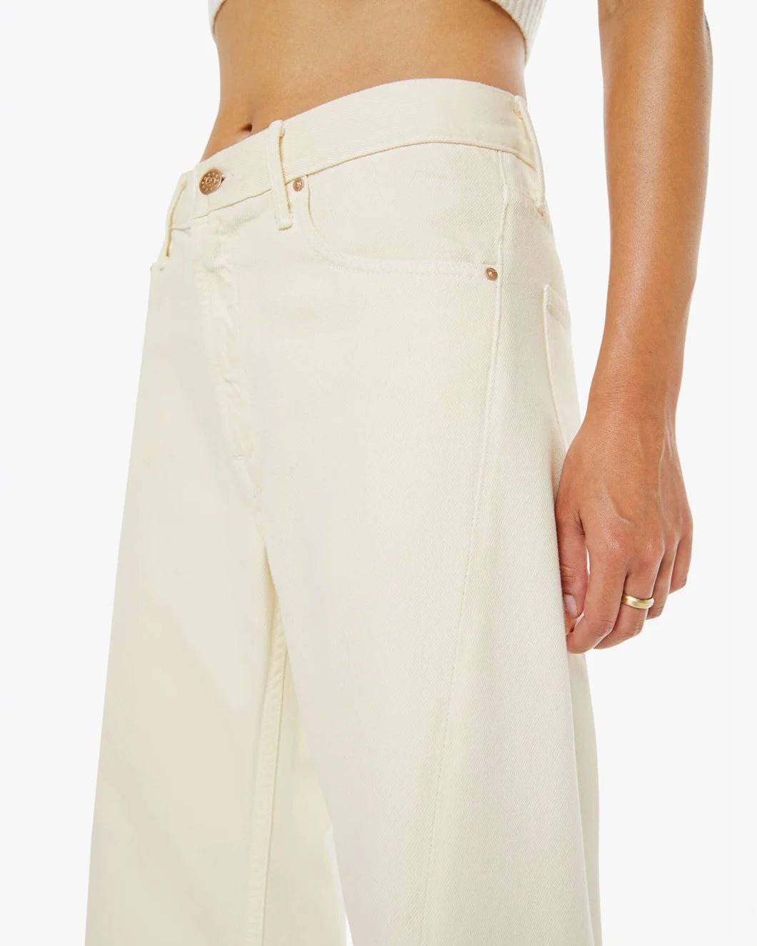 MOTHER The Lemon Twist Sneak Natural on figure front 1