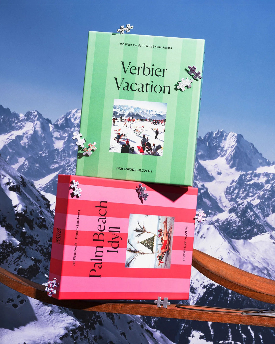 PIECEWORK PUZZLES slim aarons verbier vacation 750 piece puzzle box