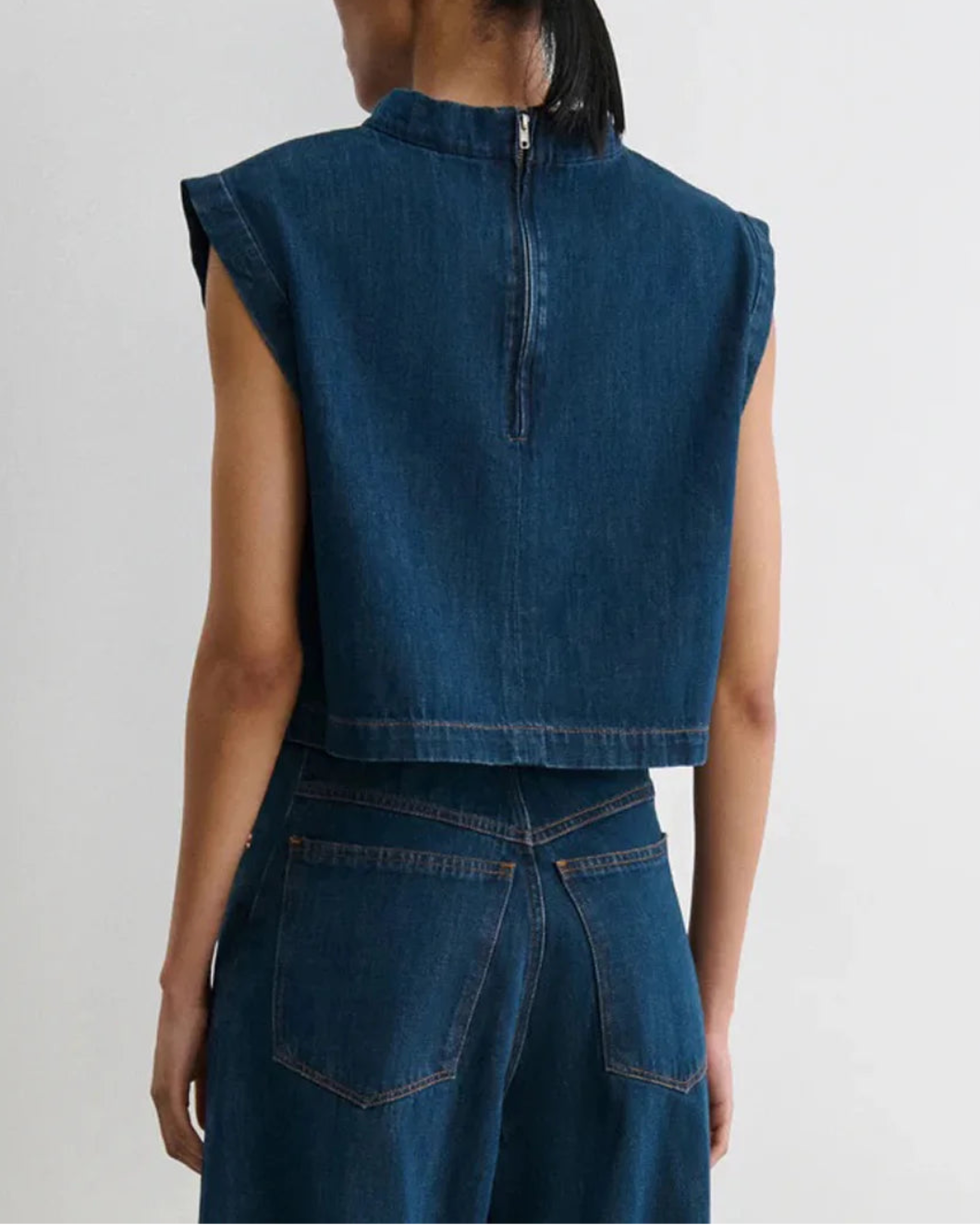 RACHEL COMEY Bacchus top muddy indigo on figure back
