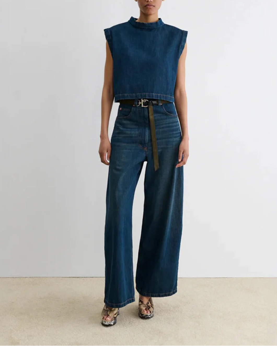 RACHEL COMEY Bacchus top muddy indigo on figure front 1