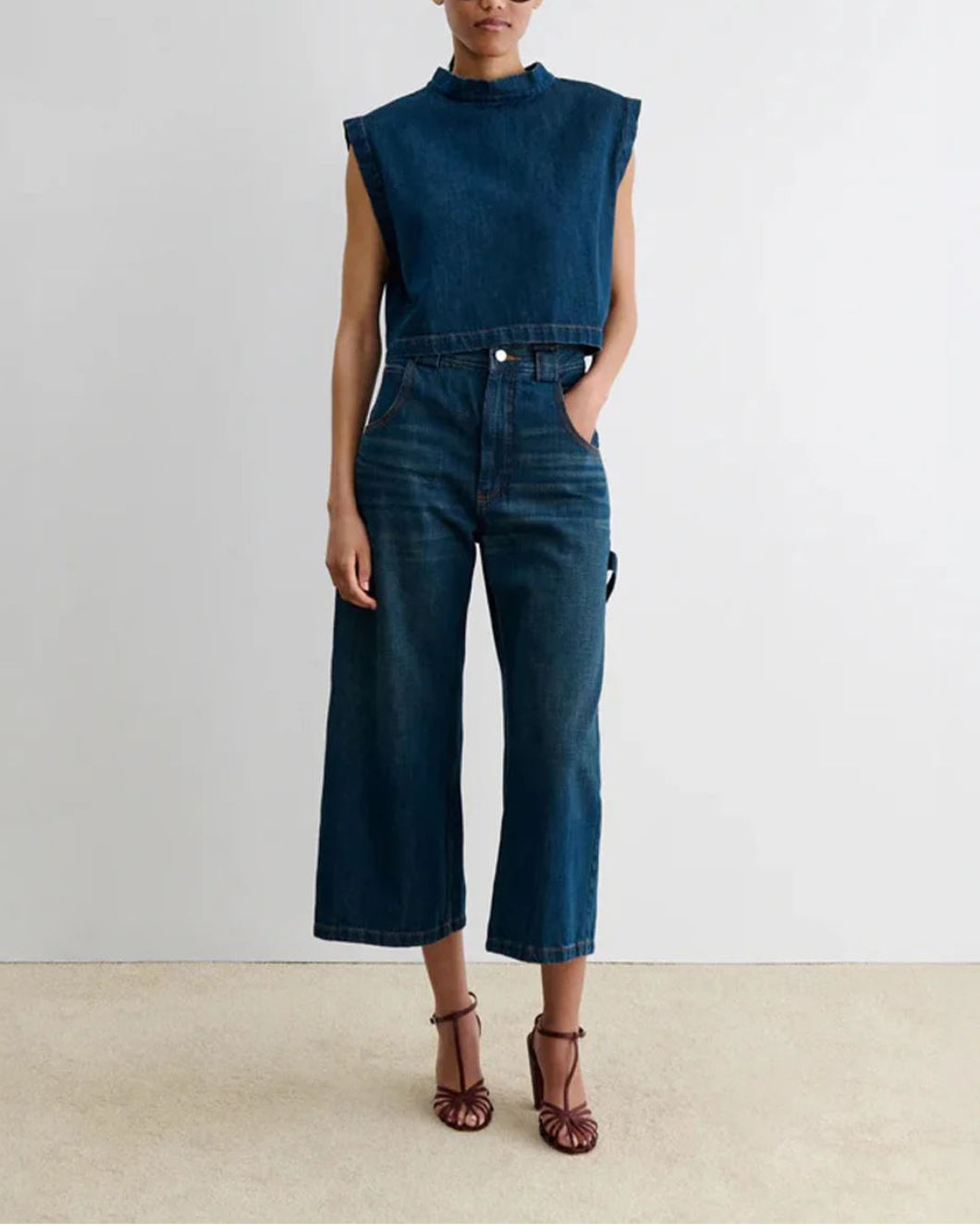 RACHEL COMEY Carpen Pant muddy indigo on figure front 2