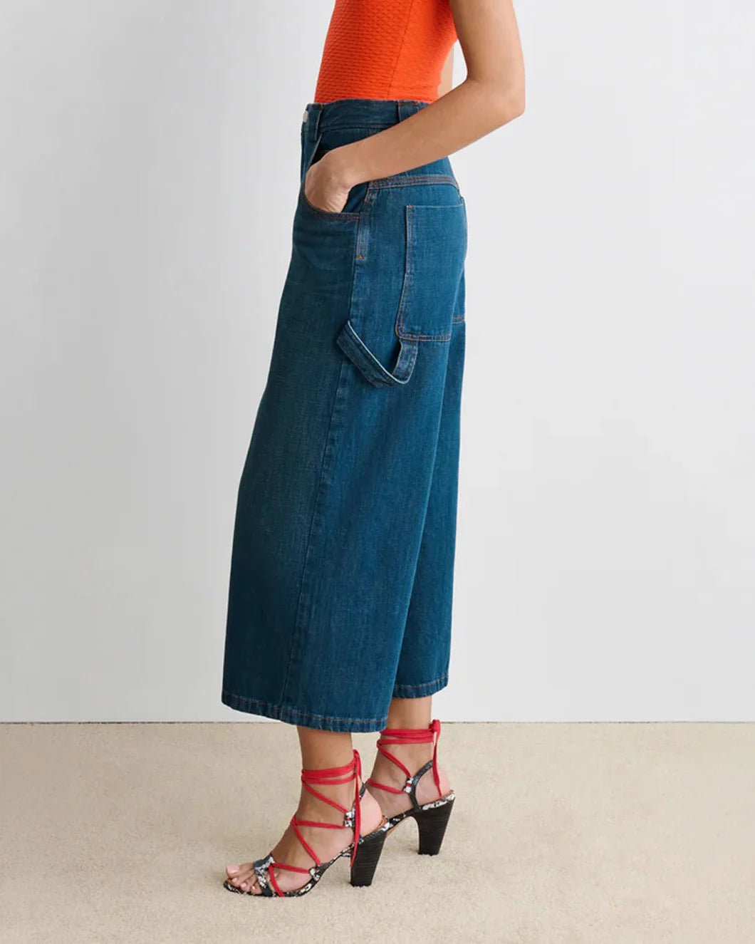 RACHEL COMEY Carpen Pant muddy indigo on figure side