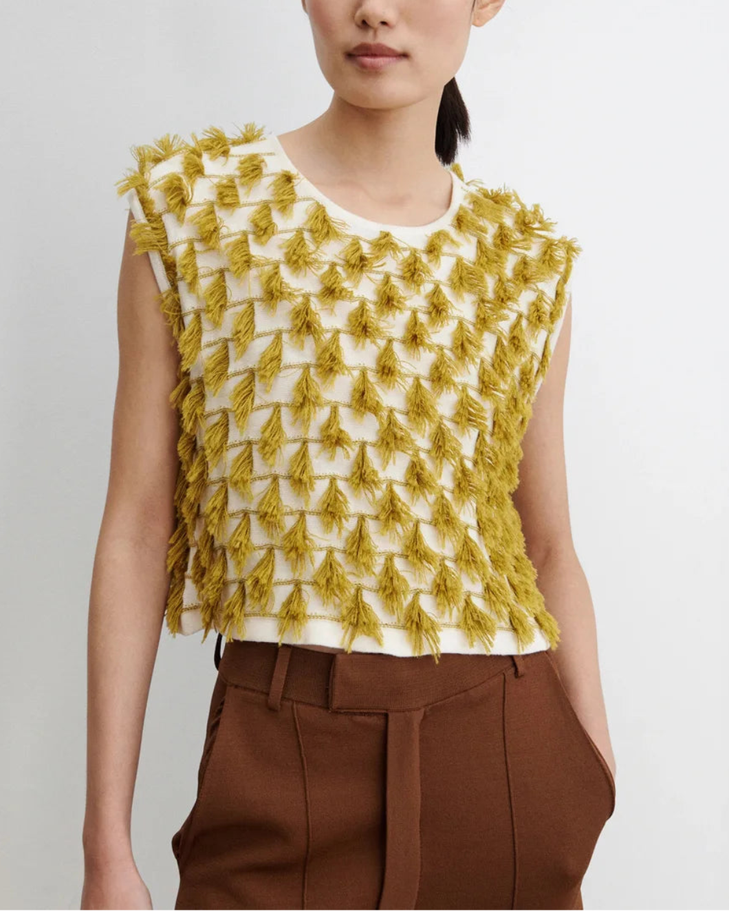 RACHEL COMEY hazlitt top cream mustard on figure front 1