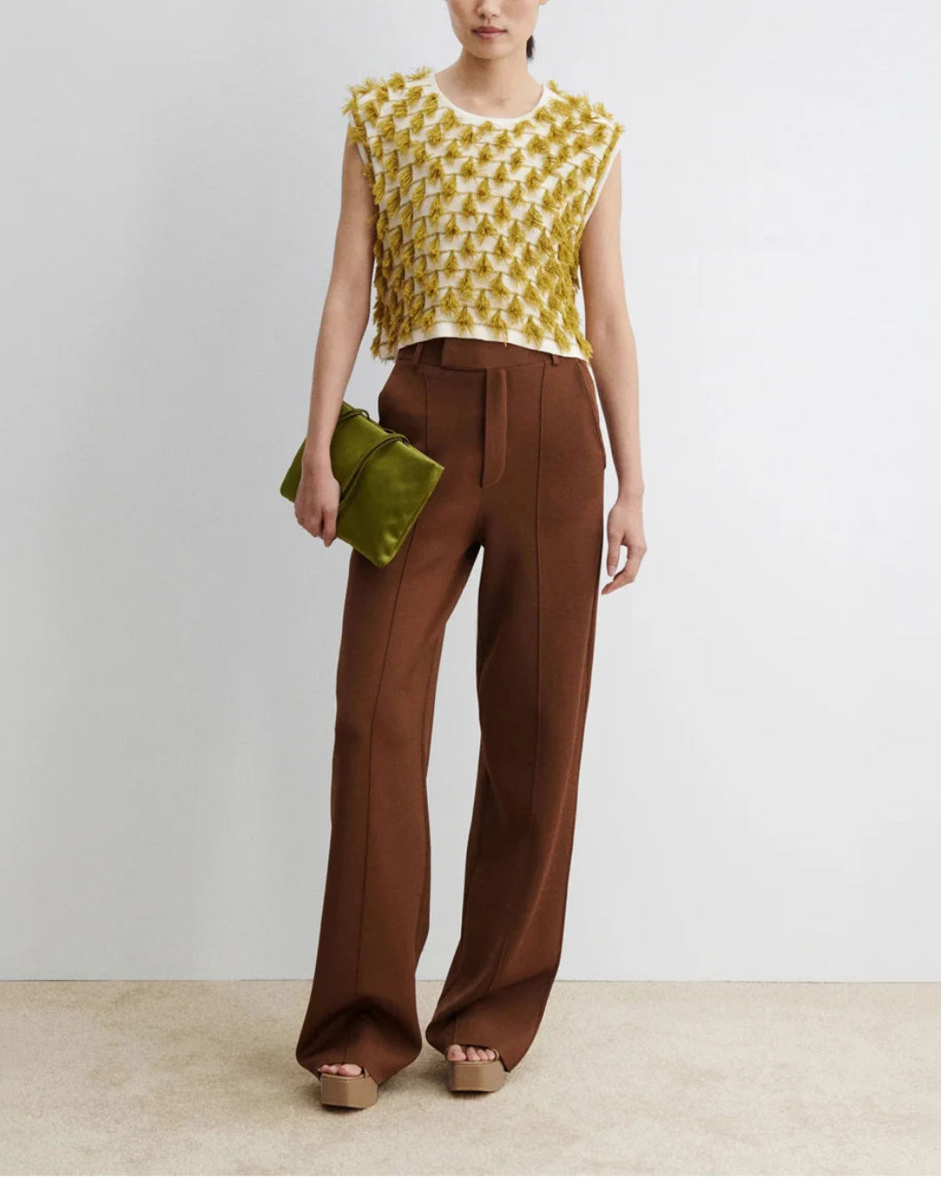 RACHEL COMEY hazlitt top cream mustard on figure front
