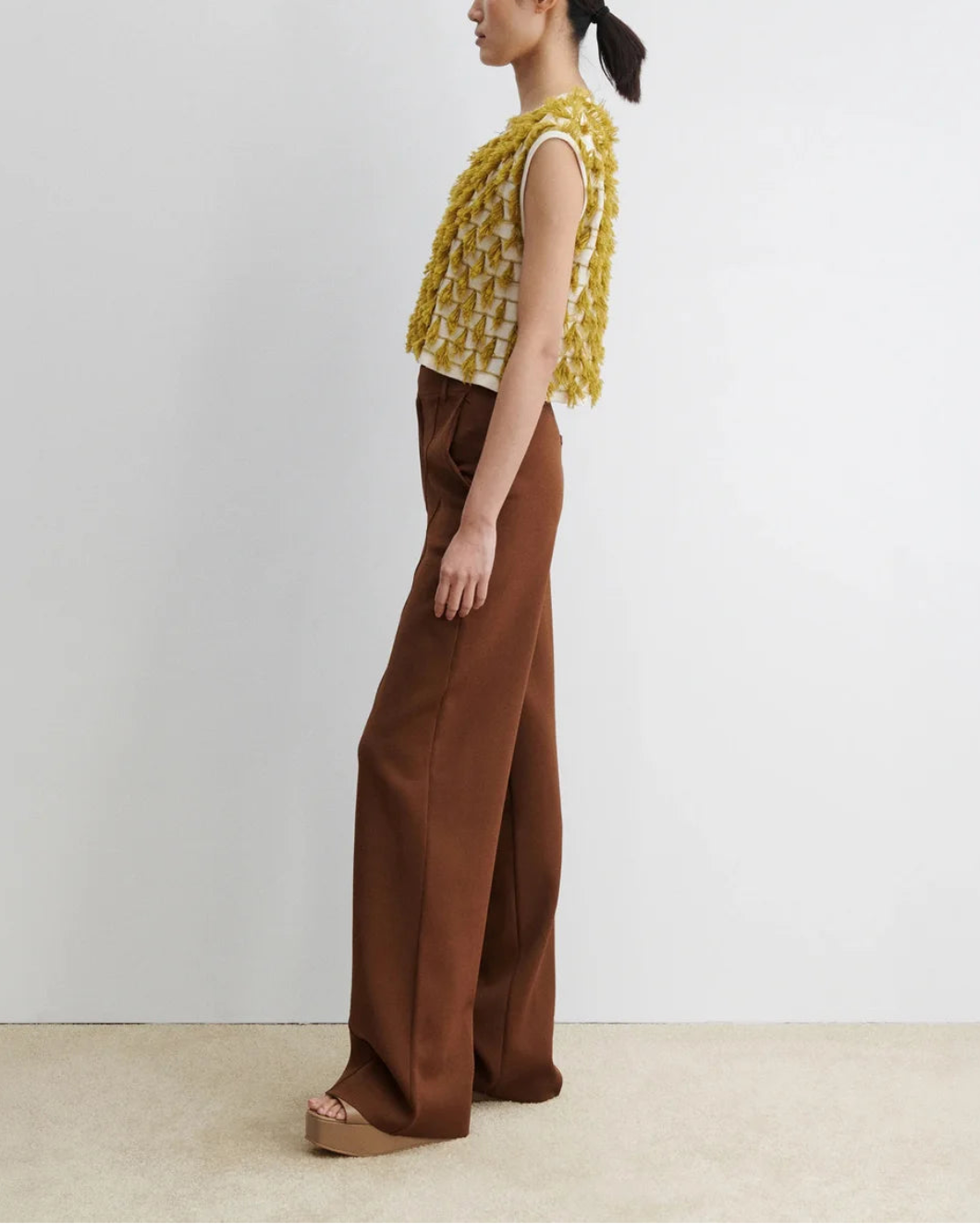 RACHEL COMEY hazlitt top cream mustard on figure side