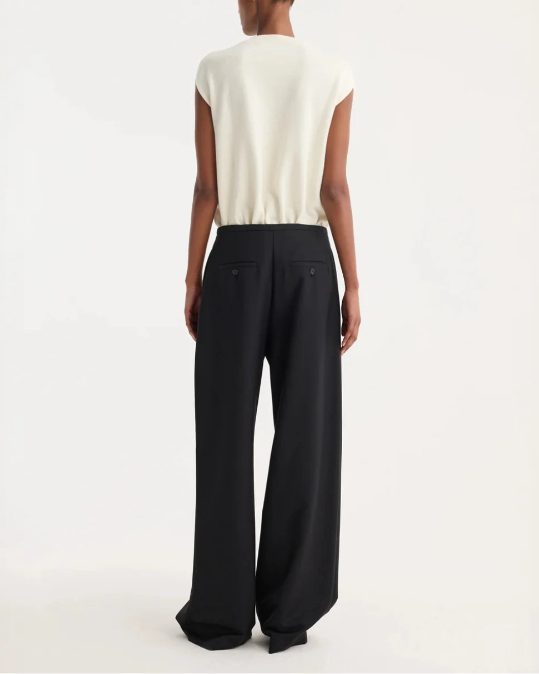 ROHE relaxed drawstring trousers black on figure back