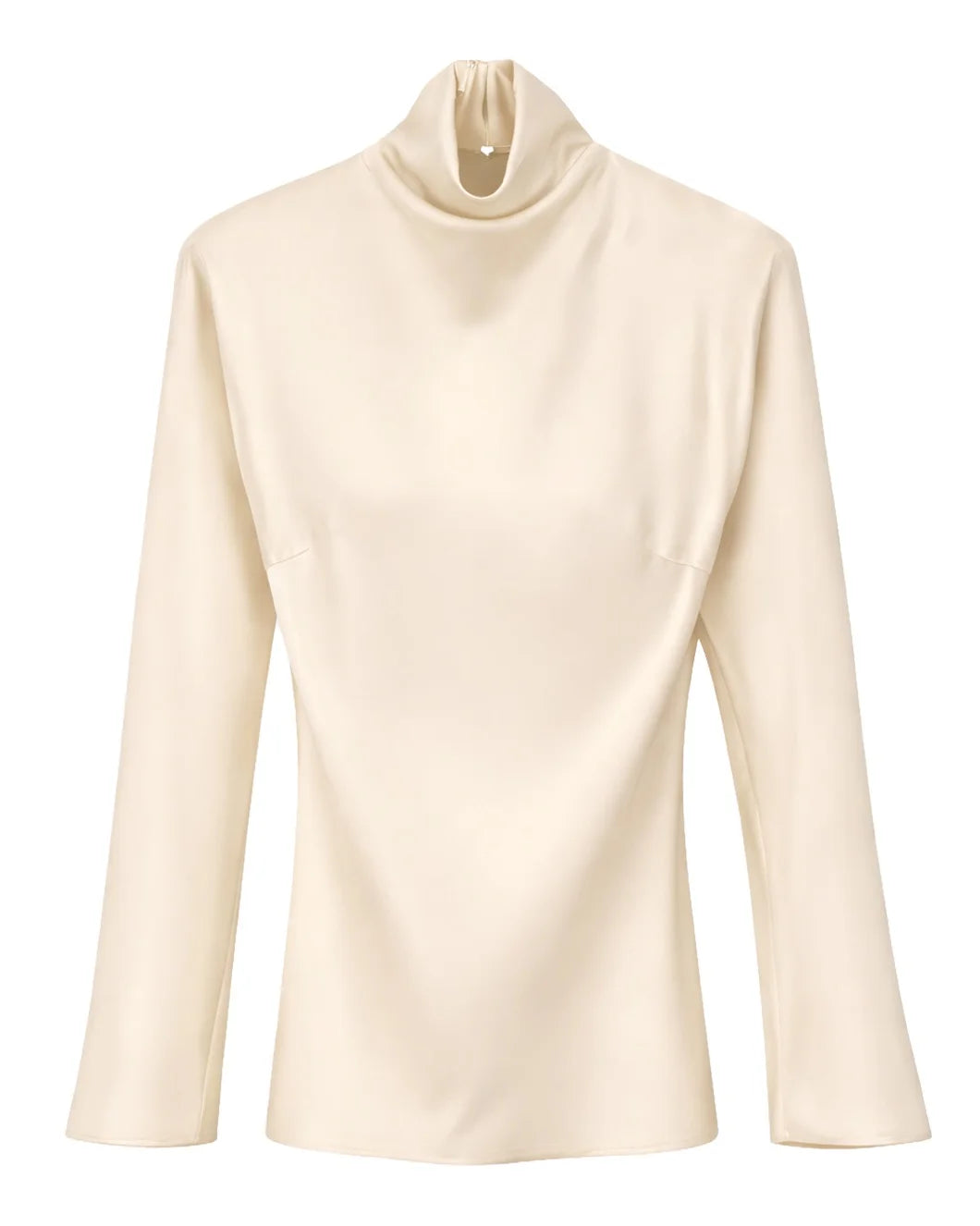 ROHE satin waisted top cream front isolated