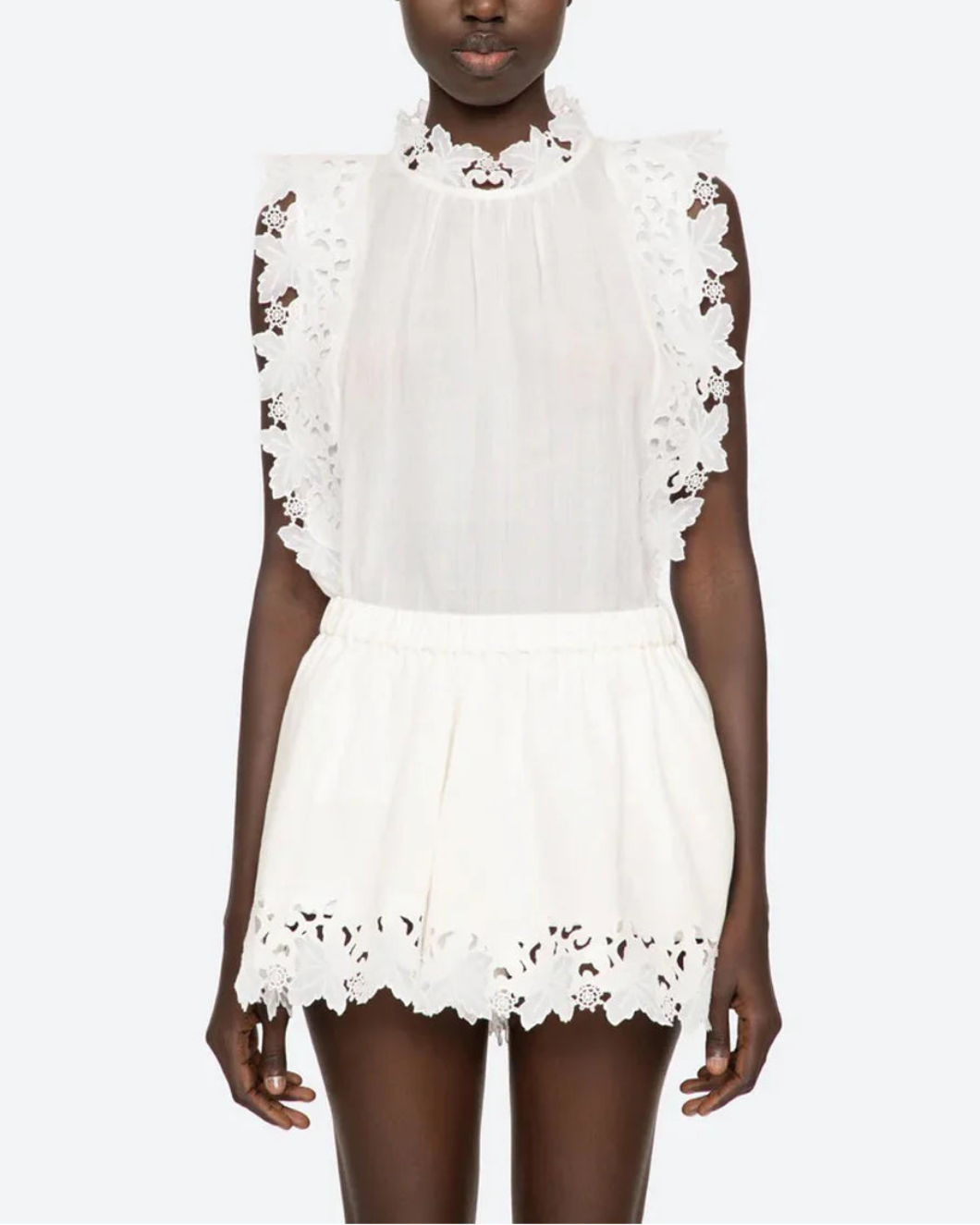 SEA NY Eleannora top white on figure front 1