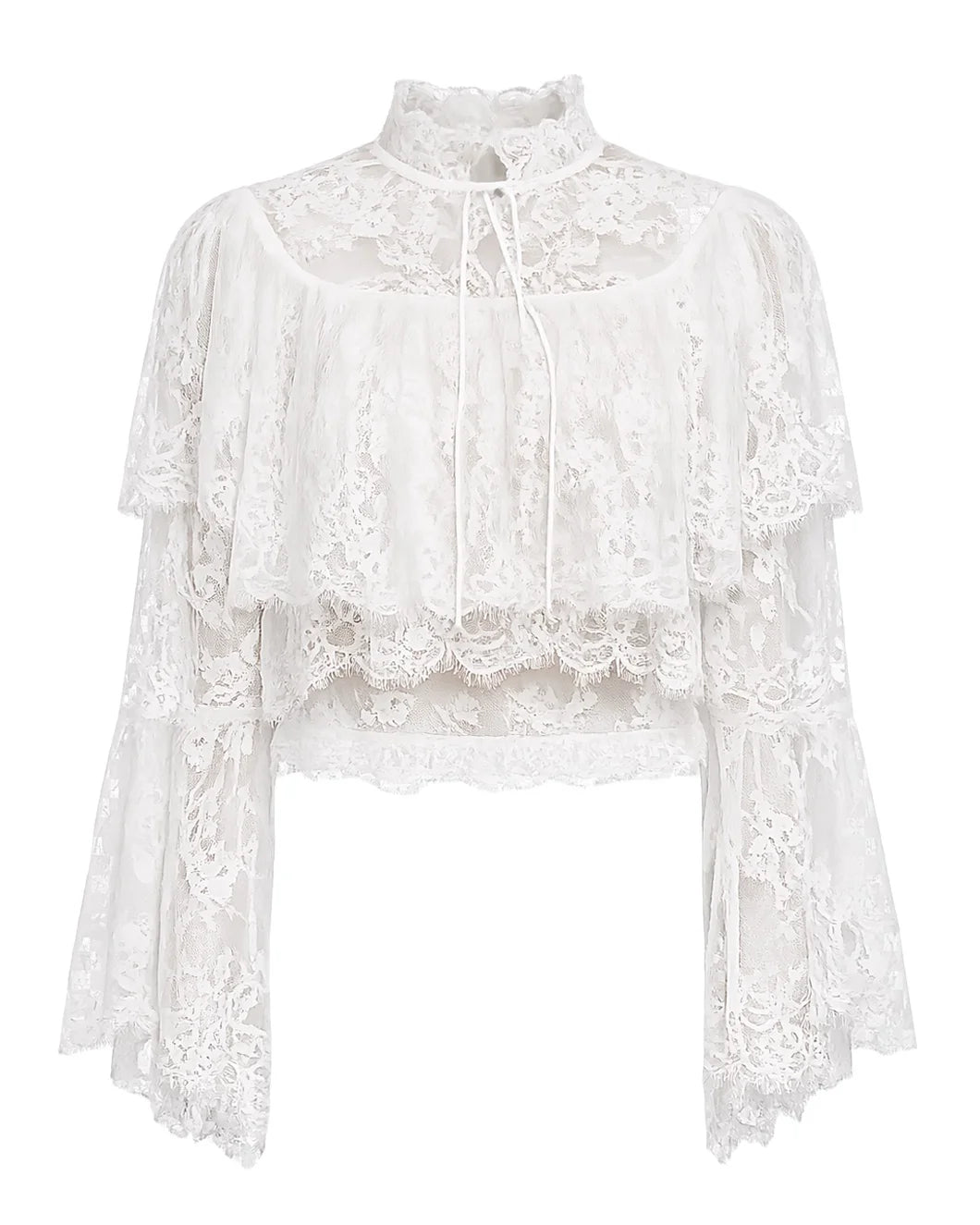 SEA NY holden blouse lace white isolated