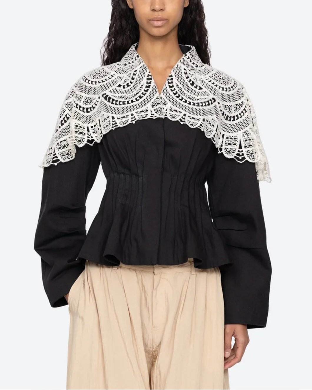 SEA NY alina jacket black on figure on figure front
