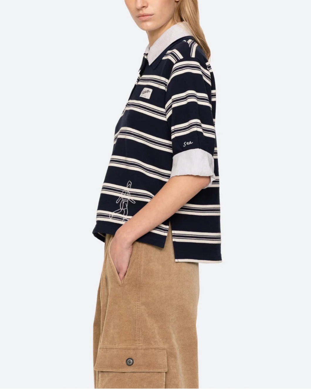 SEA NY Mina Double Layer Polo on figure side