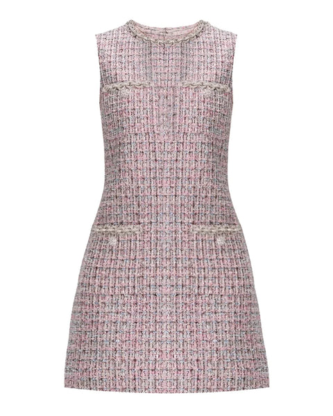 self portrait pink tweed dress Self Portrait Pink Tweed Mini Dress by Self Portrait