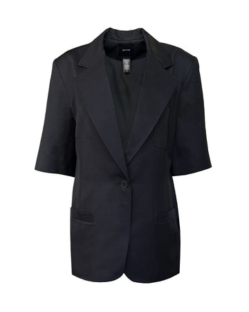 smythe short sleeve oversized blazer black