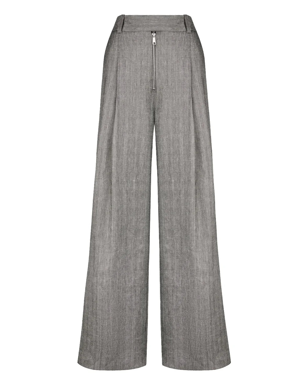 SMYTHE exposed zip pleated pat granite front isolated