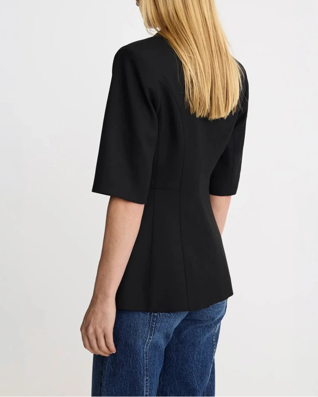 SMYTHE Short Sleeve Seamed Blazer on figure back