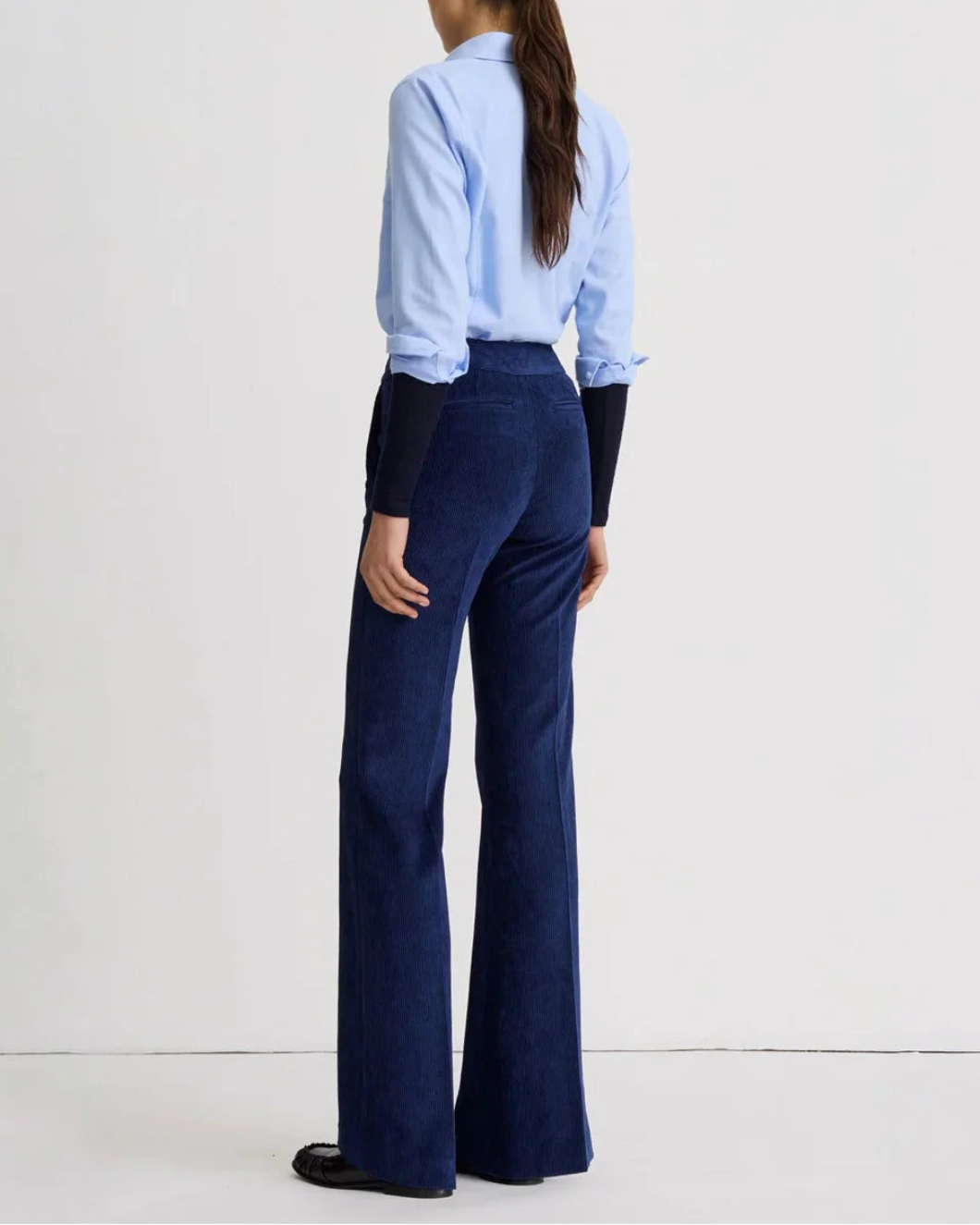  SMYTHE Wide Leg Trouser Sapphire on figure bac