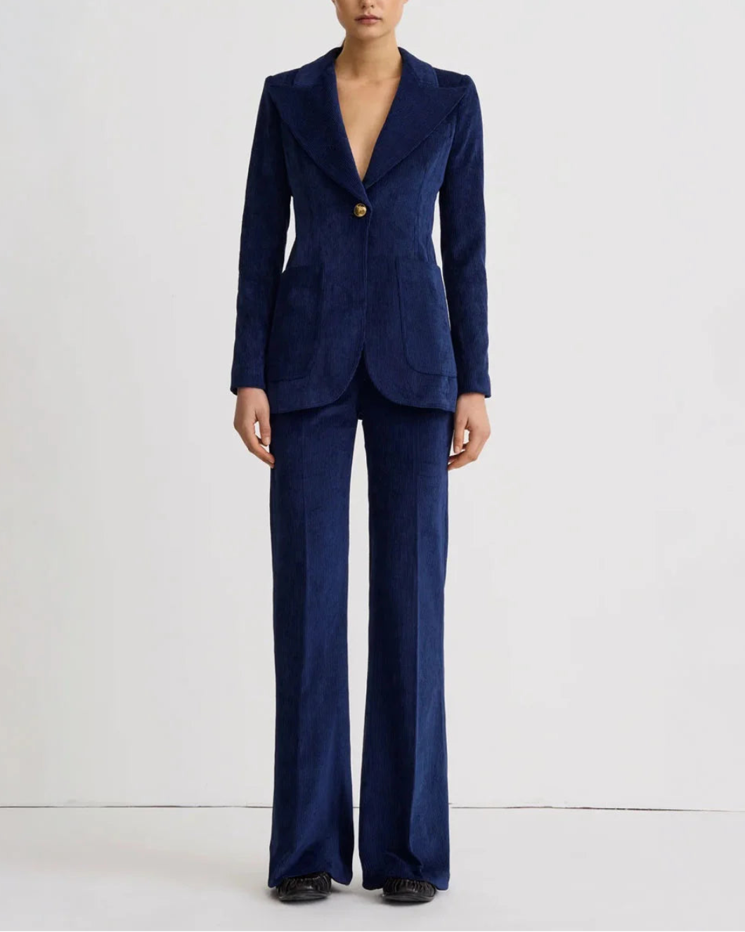  SMYTHE Wide Leg Trouser Sapphire on figure front 1