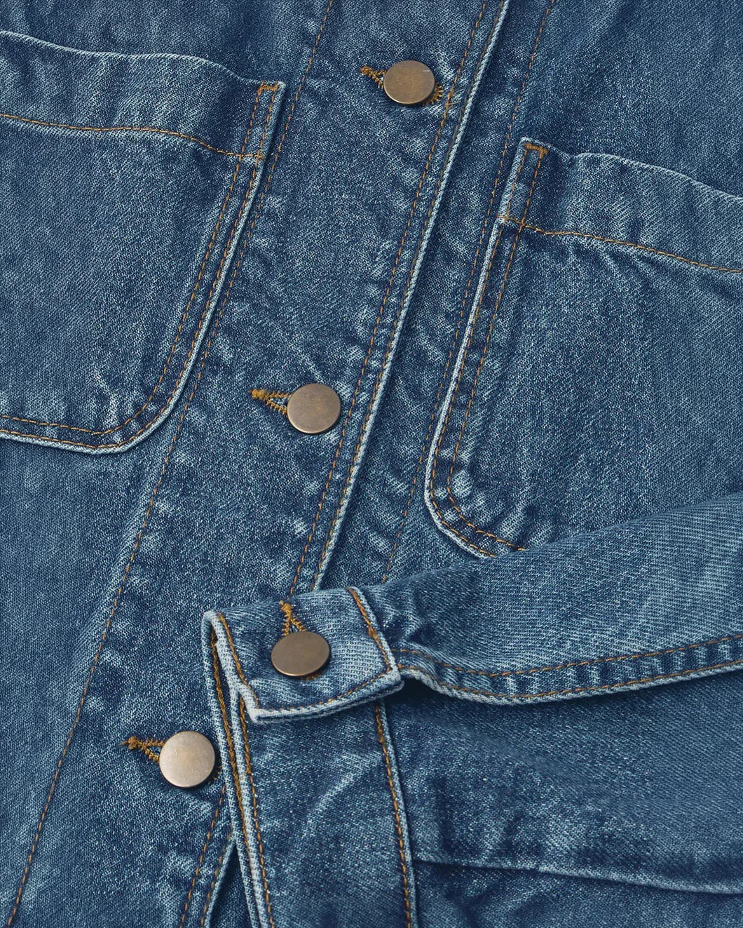 SOEUR Garry Cotton Denim Jacket blue front detail
