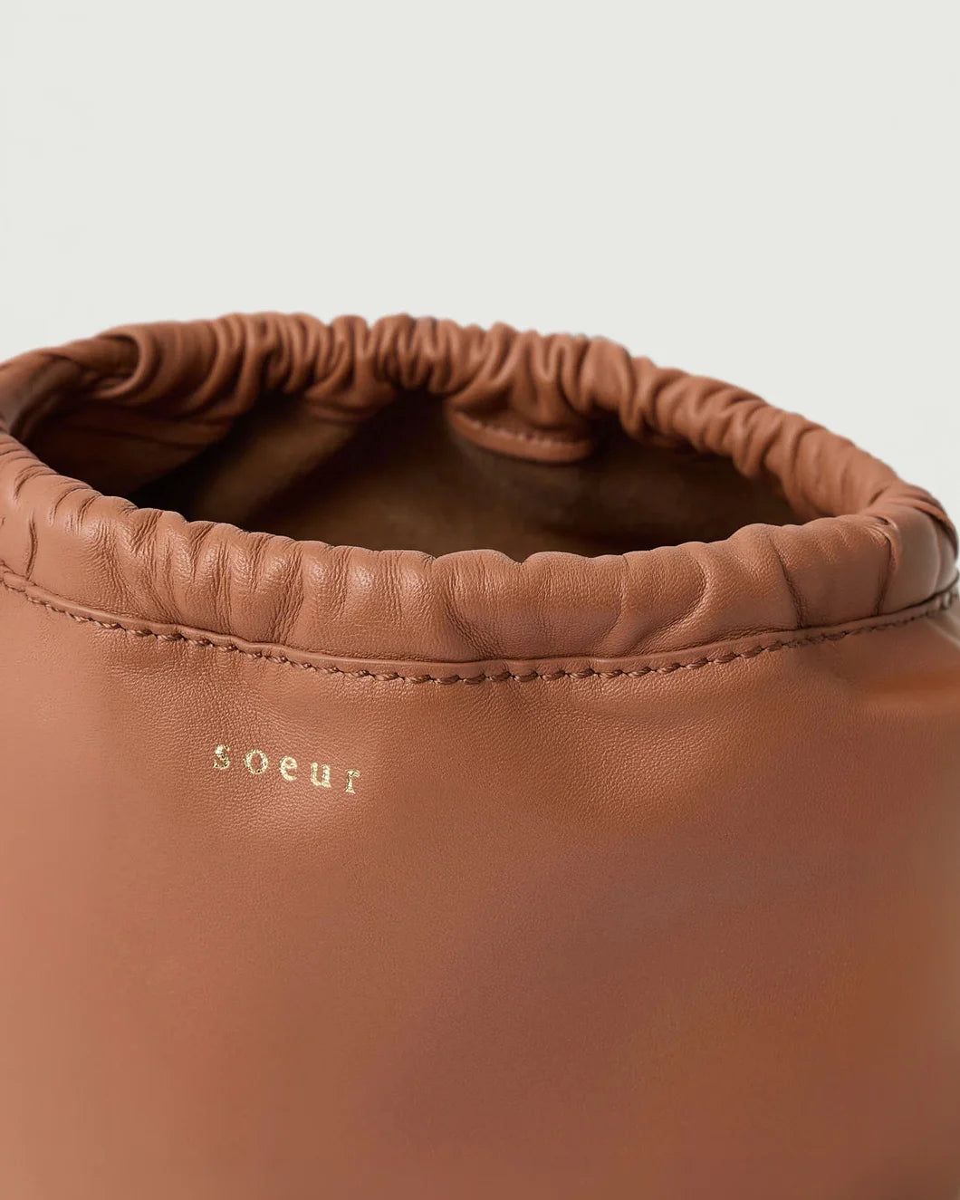 SOEUR suzette bag in smooth leather pink blush front detail