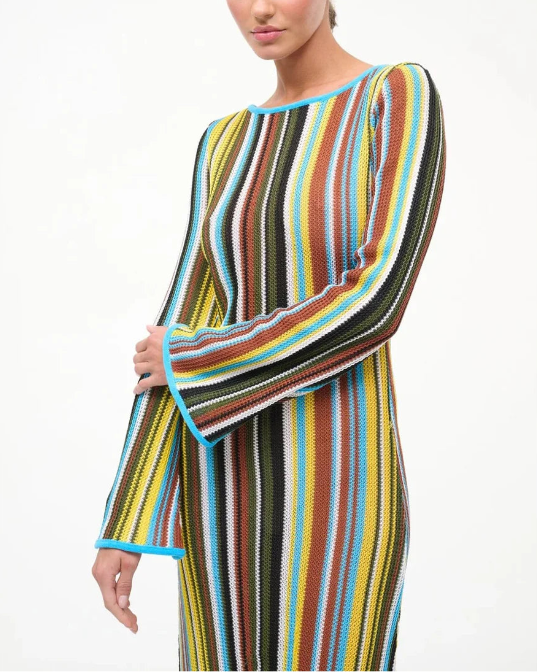 STAUD Lorena Dress Skate Stripe on figure front 1