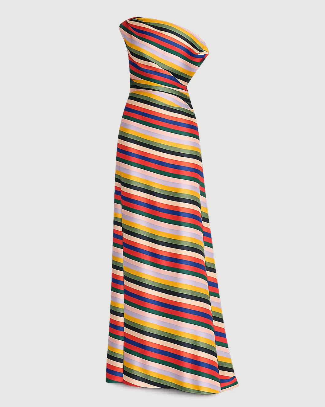 STAUD Phare Silk Maxi Dress artist stripe isolated