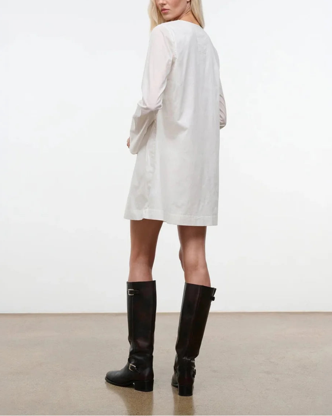 STAUD Vivi Dress Ivory on figure back
