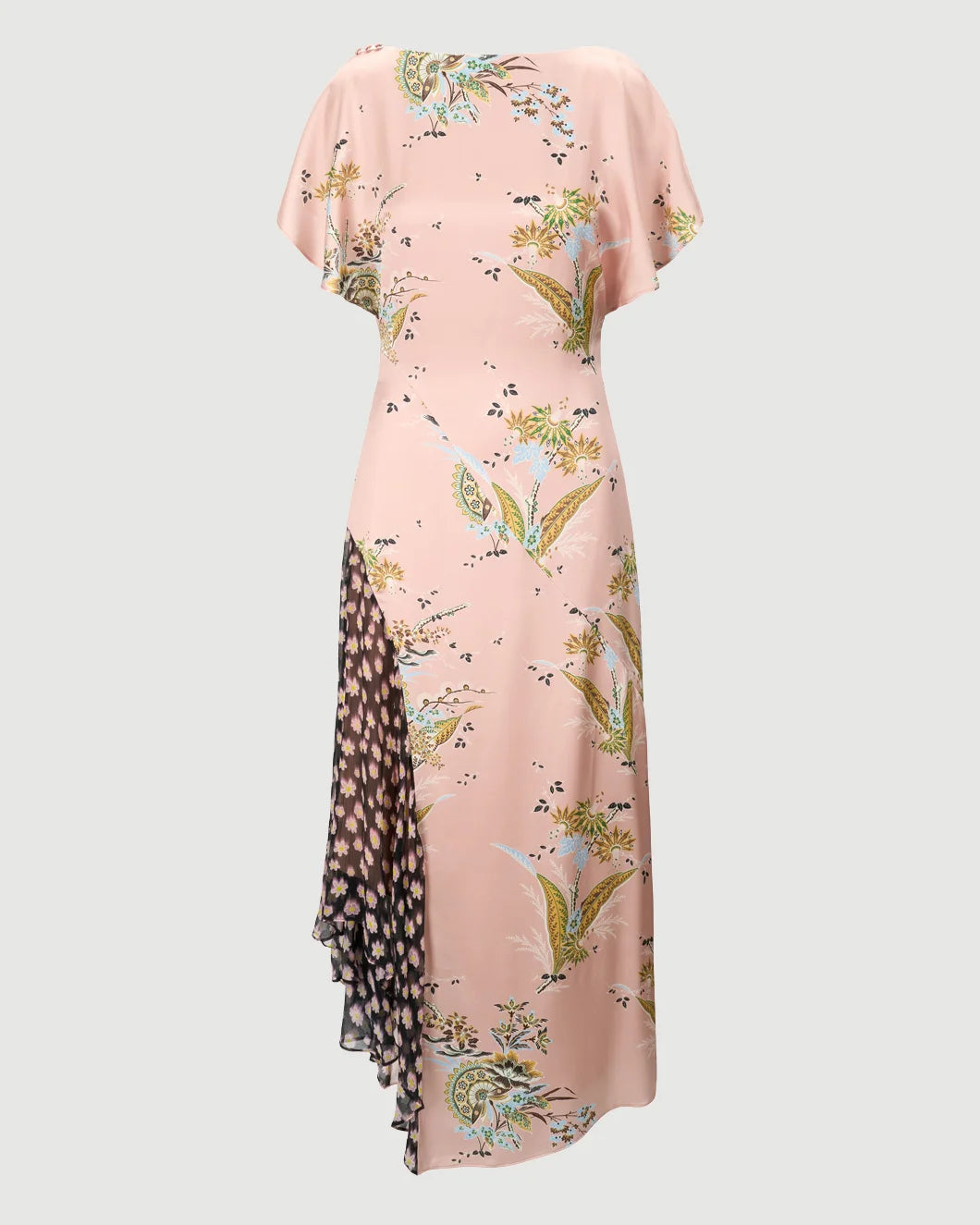 STAUD fawn silk Dress tapestry rose isolated