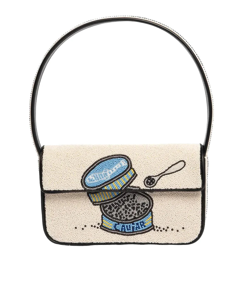 STAUD tommy beaded bag caviar dreams front isolated