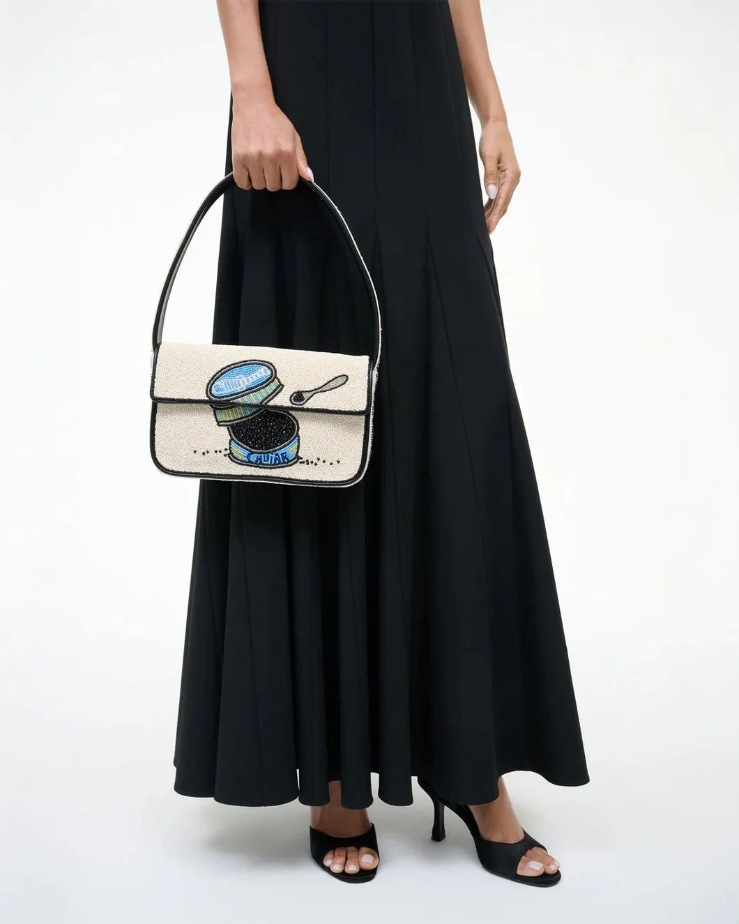 STAUD tommy beaded bag caviar dreams on figure side 1