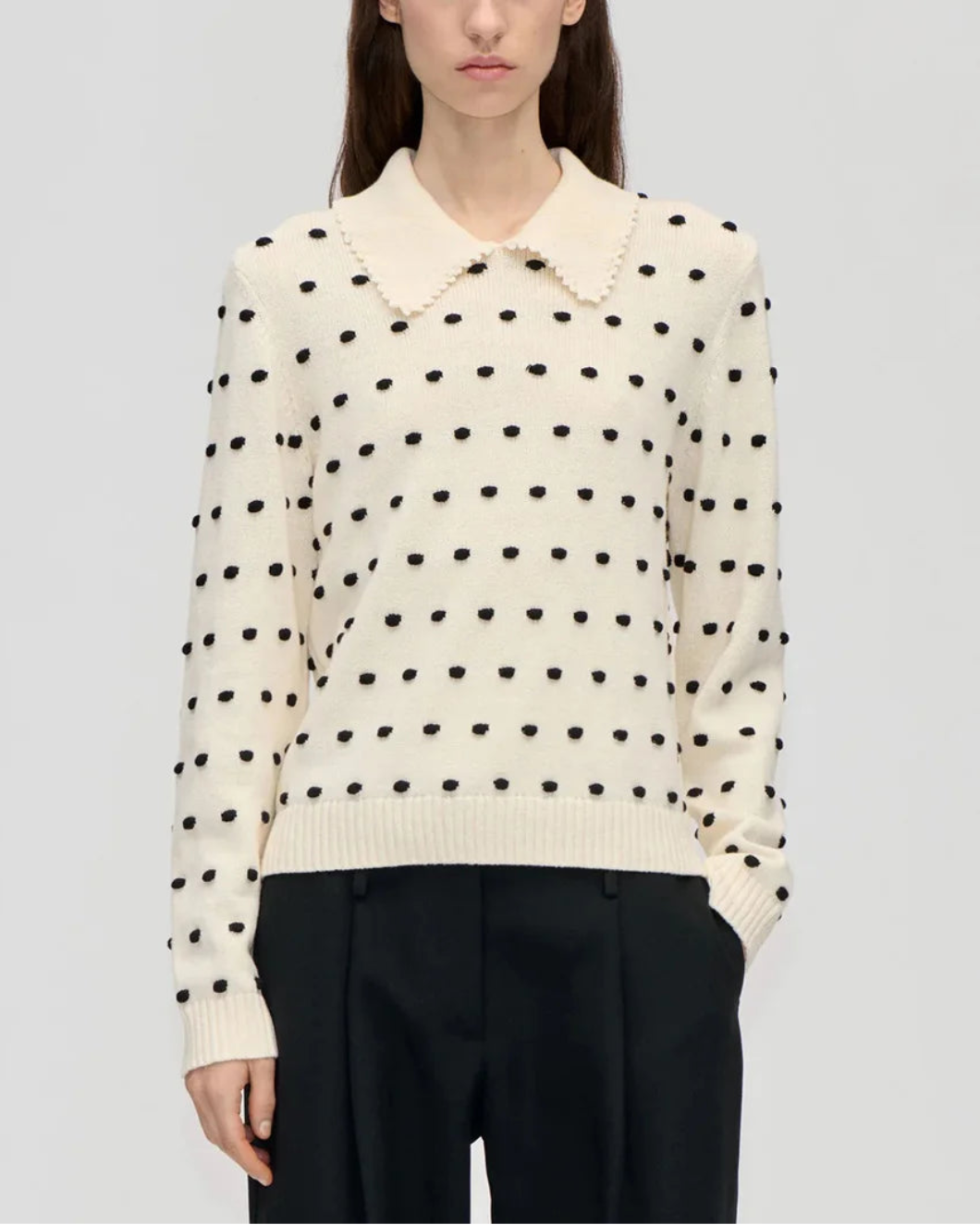 STINE GOYA Bobble Collar Sweater on figure front