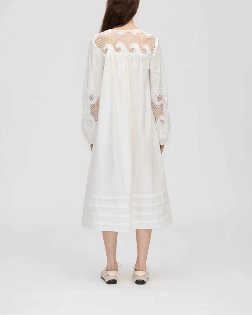 STINE GOYA Broderie Long Tunic Dress on figure back